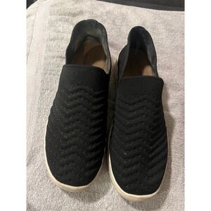 Sonoma Women Slip On Shoes Chevron Knit Black 7.5-8
